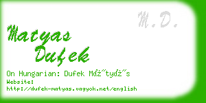 matyas dufek business card